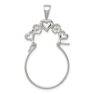 Million Charms 925 Sterling  Silver Heart Charm Holder